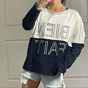 Madewell | Bien Fait Sweatshirt Boat Neck Long Sleeve Colorblock